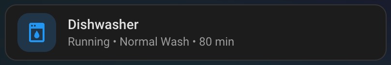 Dishwasher cycle running